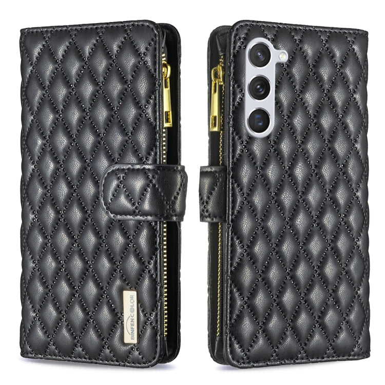 For Samsung Galaxy S25+ 5G Diamond Lattice Zipper Wallet Leather Flip Phone Case(Black) - Galaxy S25+ 5G Cases by PMC TechLife | Online Shopping South Africa | PMC TechLife | Buy Now Pay Later Mobicred
