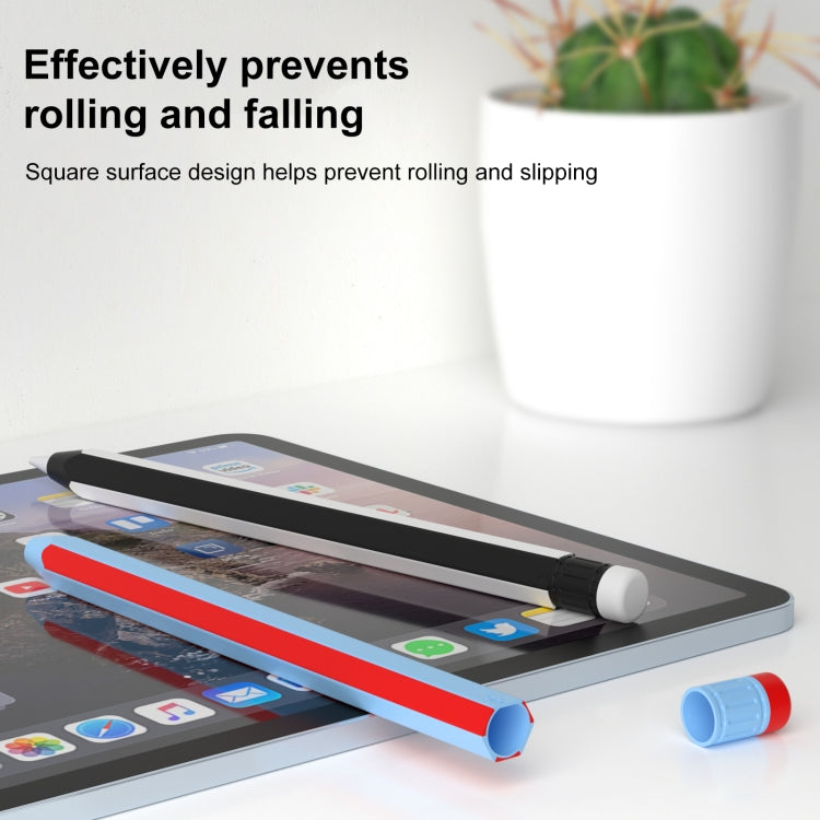 For Apple Pencil 2 / Pencil Pro Colorful Pencil Style Stylus Silicone Protective Case(Black Red) - Pencil Accessories by PMC Jewellery | Online Shopping South Africa | PMC Jewellery | Buy Now Pay Later Mobicred