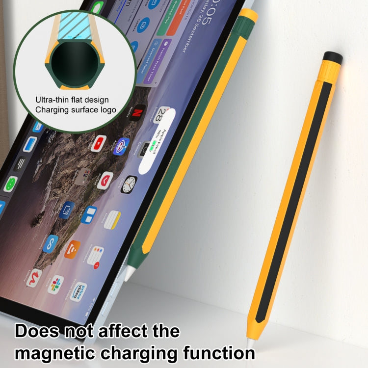 For Apple Pencil 2 / Pencil Pro Colorful Pencil Style Stylus Silicone Protective Case(Yellow Black) - Pencil Accessories by PMC Jewellery | Online Shopping South Africa | PMC Jewellery | Buy Now Pay Later Mobicred