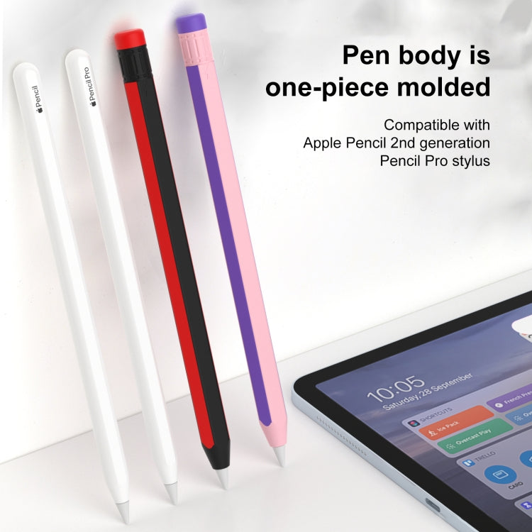 For Apple Pencil 2 / Pencil Pro Colorful Pencil Style Stylus Silicone Protective Case(Red White) - Pencil Accessories by PMC Jewellery | Online Shopping South Africa | PMC Jewellery | Buy Now Pay Later Mobicred