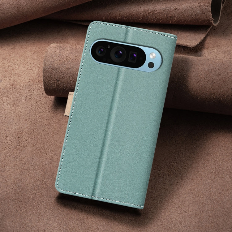 For Google Pixel 9 Color Matching RFID Anti-theft Leather Phone Case(Green) - Google Cases by PMC Jewellery | Online Shopping South Africa | PMC Jewellery | Buy Now Pay Later Mobicred