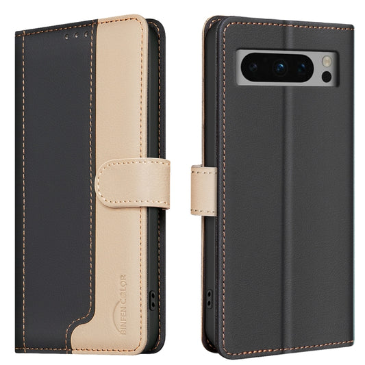 For Google Pixel 9 Pro Color Matching RFID Anti-theft Leather Phone Case(Black) - Google Cases by PMC Jewellery | Online Shopping South Africa | PMC Jewellery | Buy Now Pay Later Mobicred