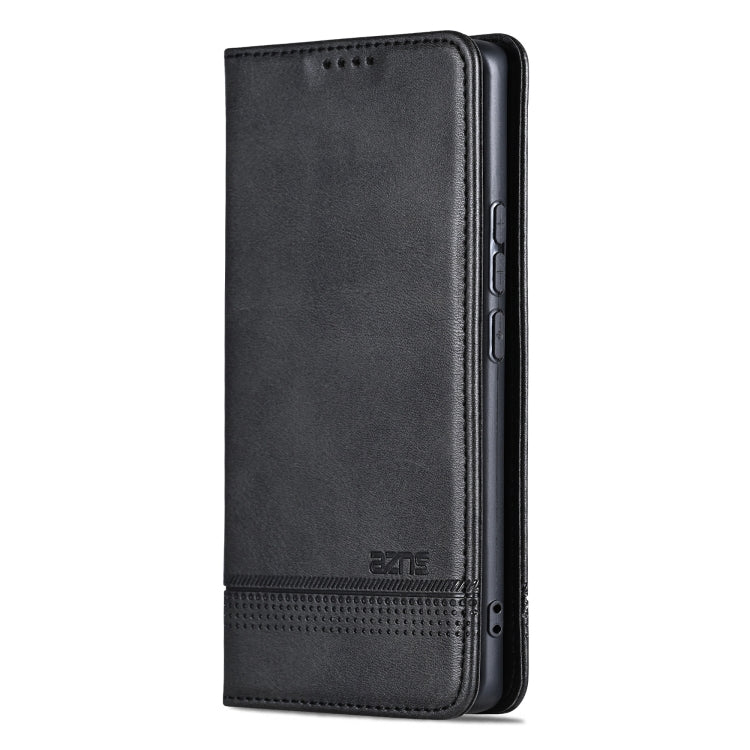For Samsung Galaxy S25 Ultra 5G AZNS Magnetic Calf Texture Flip Leather Phone Case(Black) - free shipping - PMC Jewellery - Order now!