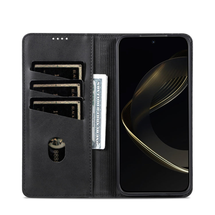 For Samsung Galaxy S25 Ultra 5G AZNS Magnetic Calf Texture Flip Leather Phone Case(Black) - free shipping - PMC Jewellery - Order now!