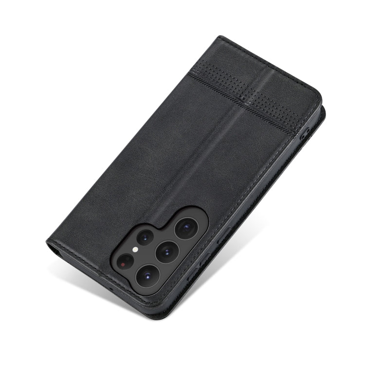 For Samsung Galaxy S25 Ultra 5G AZNS Magnetic Calf Texture Flip Leather Phone Case(Black) - free shipping - PMC Jewellery - Order now!