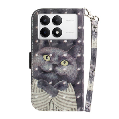 For Xiaomi Redmi K70 Pro / K70 3D Colored Flip Leather Phone Case(Hug Cat) - K70 Cases by PMC Jewellery | Online Shopping South Africa | PMC Jewellery | Buy Now Pay Later Mobicred