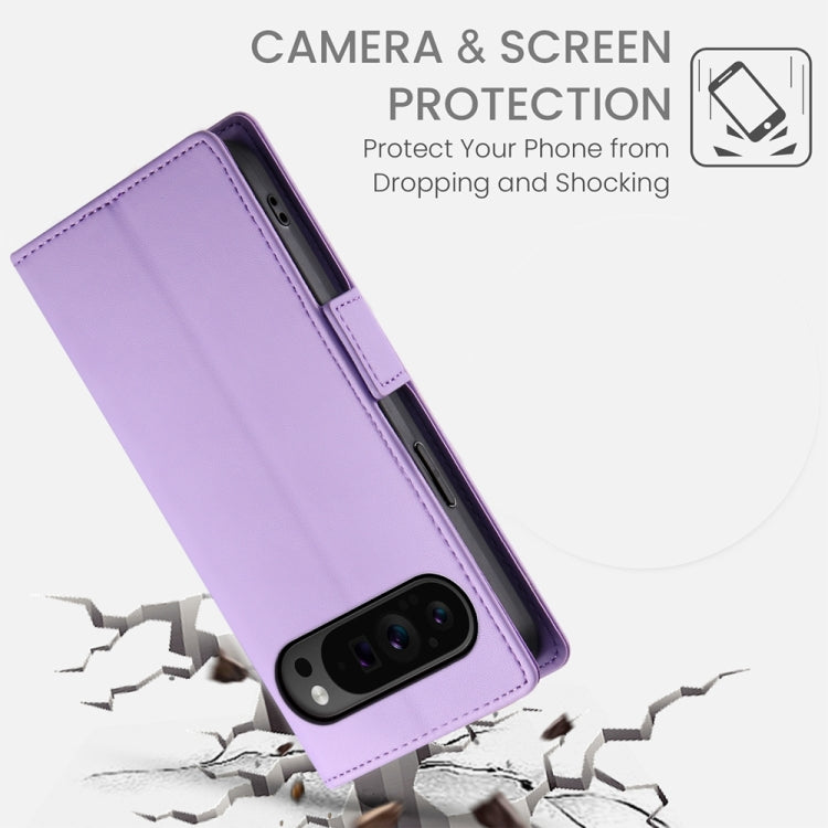 For Google Pixel 9 Pro Side Buckle Magnetic Frosted Leather Phone Case(Purple) - Google Cases by PMC Jewellery | Online Shopping South Africa | PMC Jewellery | Buy Now Pay Later Mobicred