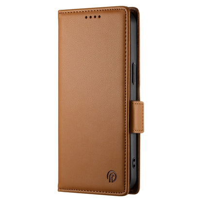 For Google Pixel 9 Side Buckle Magnetic Frosted Leather Phone Case(Brown) - Google Cases by PMC Jewellery | Online Shopping South Africa | PMC Jewellery | Buy Now Pay Later Mobicred