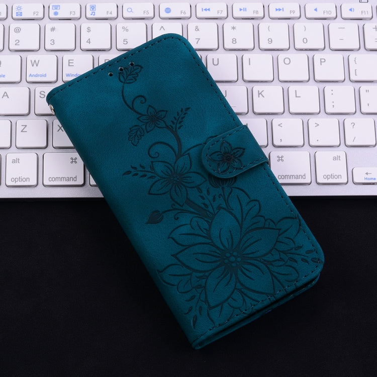 For Xiaomi Redmi K70 / K70 Pro Lily Embossed Leather Phone Case(Dark Blue) - K70 Cases by PMC Jewellery | Online Shopping South Africa | PMC Jewellery | Buy Now Pay Later Mobicred