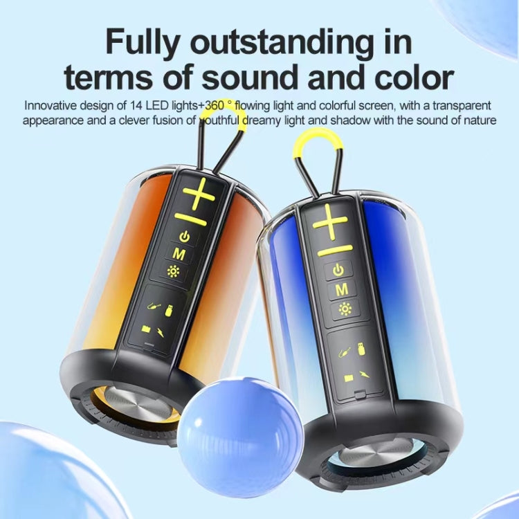 AEC S16 Portable LED Light Rainbow RGB Bluetooth Wireless TWS Speaker(Black) - free shipping - PMC Jewellery - Order now!