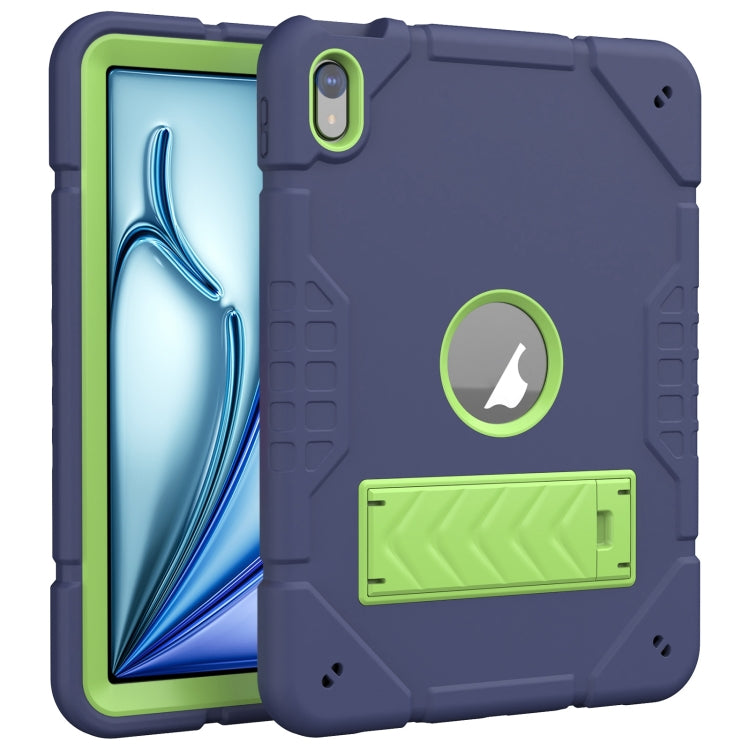 For iPad Air 11 2024 Armor Holder Silicone Hybrid PC Tablet Case(Navy Yellow Green) - iPad Air 11 2024 Cases by PMC Jewellery | Online Shopping South Africa | PMC Jewellery | Buy Now Pay Later Mobicred