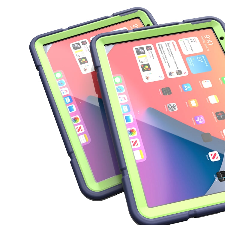 For iPad Air 11 2024 Armor Holder Silicone Hybrid PC Tablet Case(Navy Yellow Green) - iPad Air 11 2024 Cases by PMC Jewellery | Online Shopping South Africa | PMC Jewellery | Buy Now Pay Later Mobicred