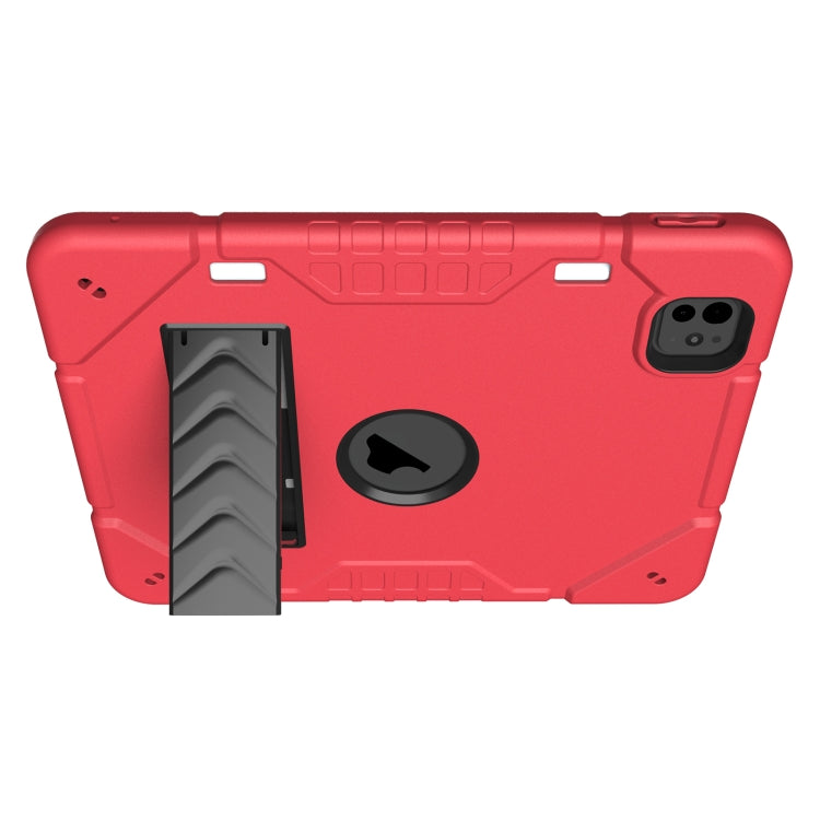 For iPad Pro 11 2024 Armor Holder Silicone Hybrid PC Tablet Case(Red Black) - iPad Pro 11 2024 Cases by PMC Jewellery | Online Shopping South Africa | PMC Jewellery | Buy Now Pay Later Mobicred
