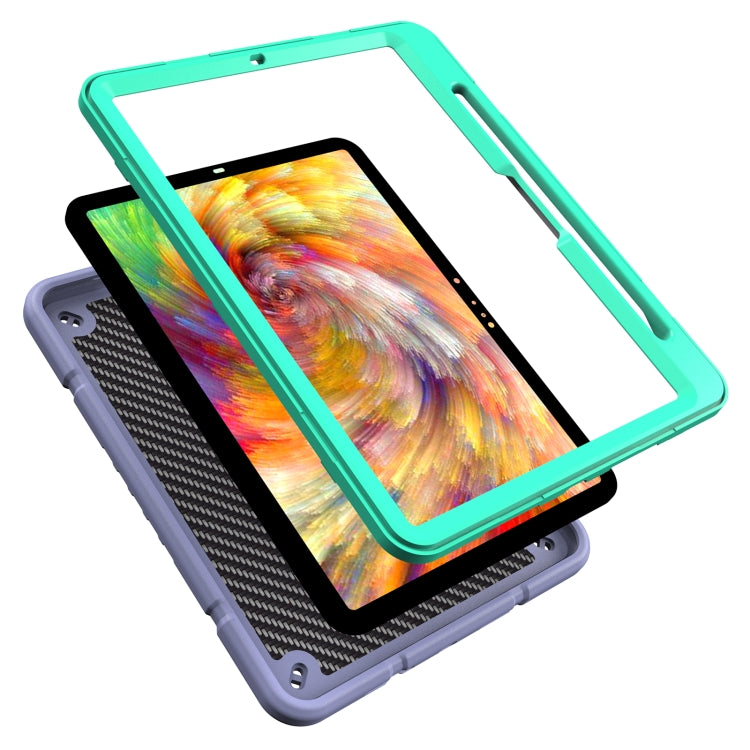 For iPad Pro 11 2024 Armor Holder Silicone Hybrid PC Tablet Case(Purple Mint Green) - iPad Pro 11 2024 Cases by PMC Jewellery | Online Shopping South Africa | PMC Jewellery | Buy Now Pay Later Mobicred