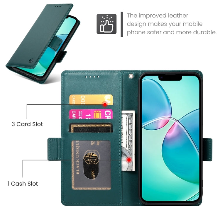 For iPhone SE 2024 Side Buckle Magnetic Frosted Leather Phone Case(Dark Green) - More iPhone Cases by PMC Jewellery | Online Shopping South Africa | PMC Jewellery | Buy Now Pay Later Mobicred