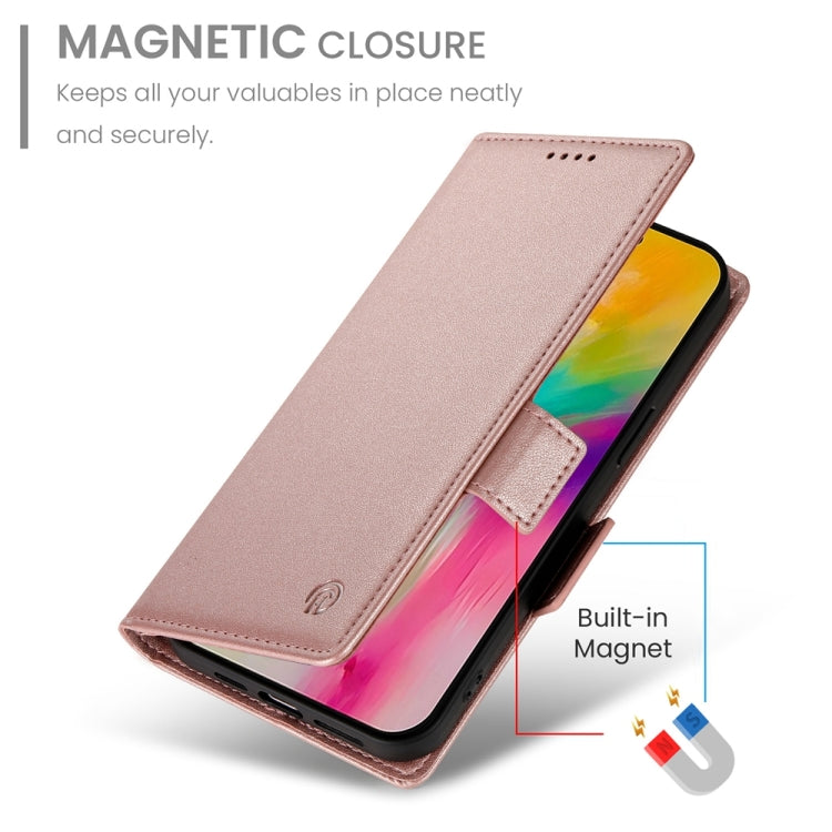 For iPhone 16 Pro Max Side Buckle Magnetic Frosted Leather Phone Case(Rose Gold) - iPhone 16 Pro Max Cases by PMC Jewellery | Online Shopping South Africa | PMC Jewellery | Buy Now Pay Later Mobicred