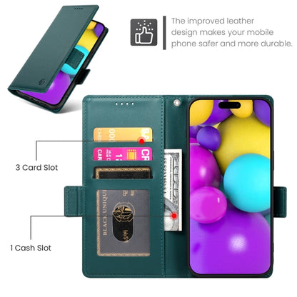 For iPhone 16 Side Buckle Magnetic Frosted Leather Phone Case(Dark Green) - iPhone 16 Cases by PMC Jewellery | Online Shopping South Africa | PMC Jewellery | Buy Now Pay Later Mobicred