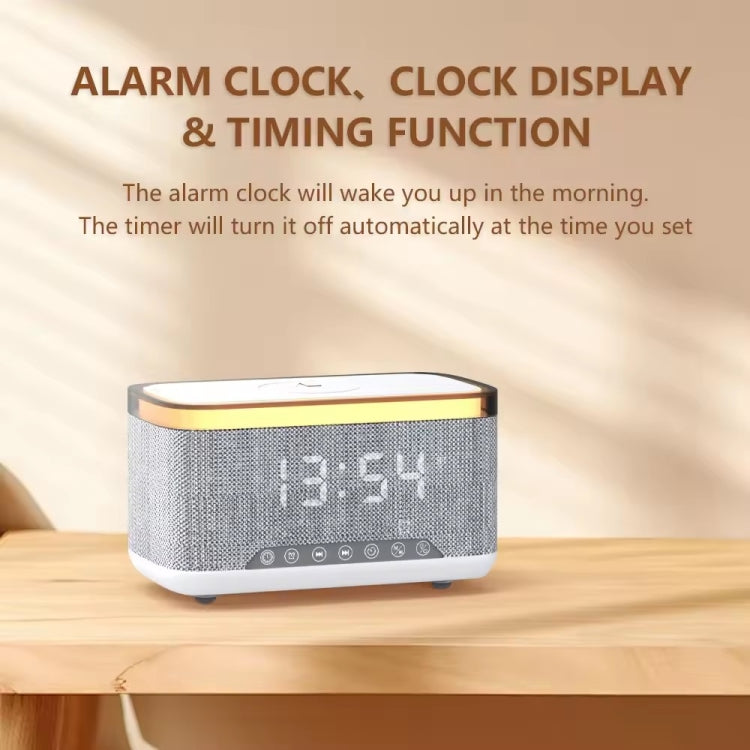 AEC S300 Portable 10W Power Multifunction Bluetooth Speaker Alarm Clock Wireless Charger(White) - Desktop Speaker by AEC | Online Shopping South Africa | PMC Jewellery | Buy Now Pay Later Mobicred