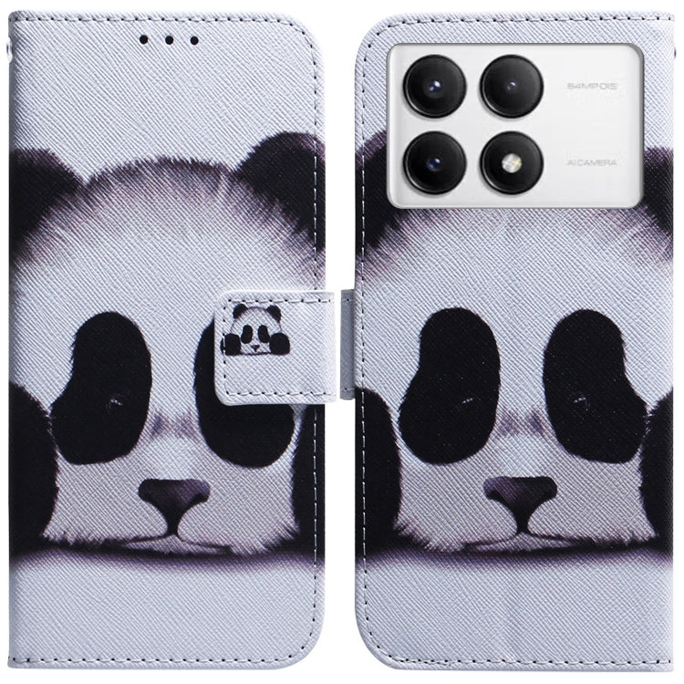 For Xiaomi Redmi K70 Pro / K70 Coloured Drawing Flip Leather Phone Case(Panda) - K70 Cases by PMC Jewellery | Online Shopping South Africa | PMC Jewellery | Buy Now Pay Later Mobicred