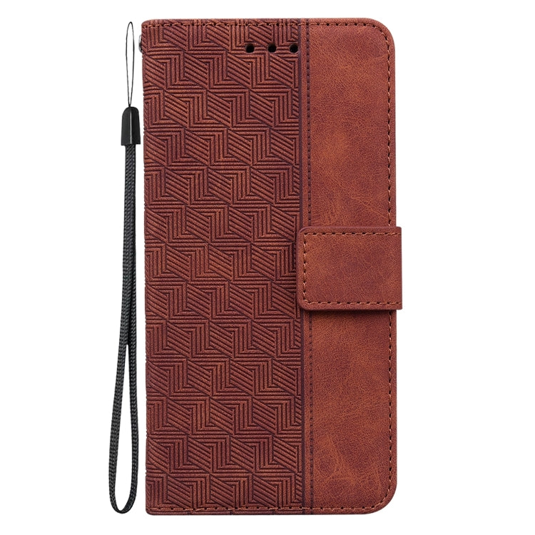 For Xiaomi Redmi K70 Pro / K70 Geometric Embossed Leather Phone Case(Brown) - K70 Cases by PMC Jewellery | Online Shopping South Africa | PMC Jewellery | Buy Now Pay Later Mobicred