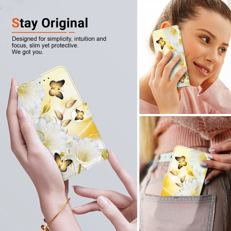 For Xiaomi Redmi K70 Pro / K70 Crystal Texture Colored Drawing Leather Phone Case(Gold Butterfly Epiphyllum) - free shipping - PMC Jewellery - Order now!