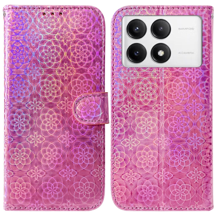 For Xiaomi Redmi K70 / K70 Pro Colorful Magnetic Buckle Leather Phone Case(Pink) - K70 Cases by PMC Jewellery | Online Shopping South Africa | PMC Jewellery | Buy Now Pay Later Mobicred