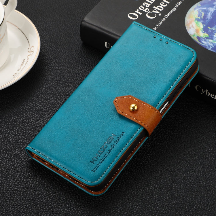 For Samsung Galaxy S25 Ultra 5G KHAZNEH Dual-color Cowhide Texture Flip Leather Phone Case(Blue) - Galaxy S25 Ultra 5G Cases by PMC TechLife | Online Shopping South Africa | PMC TechLife | Buy Now Pay Later Mobicred