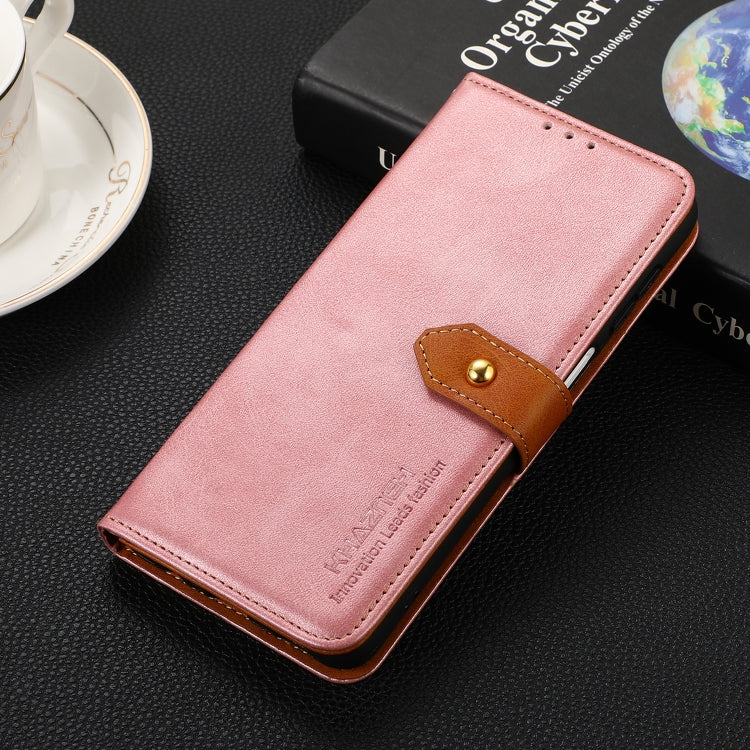 For Samsung Galaxy S25 Ultra 5G KHAZNEH Dual-color Cowhide Texture Flip Leather Phone Case(Rose Gold) - Galaxy S25 Ultra 5G Cases by PMC TechLife | Online Shopping South Africa | PMC TechLife | Buy Now Pay Later Mobicred