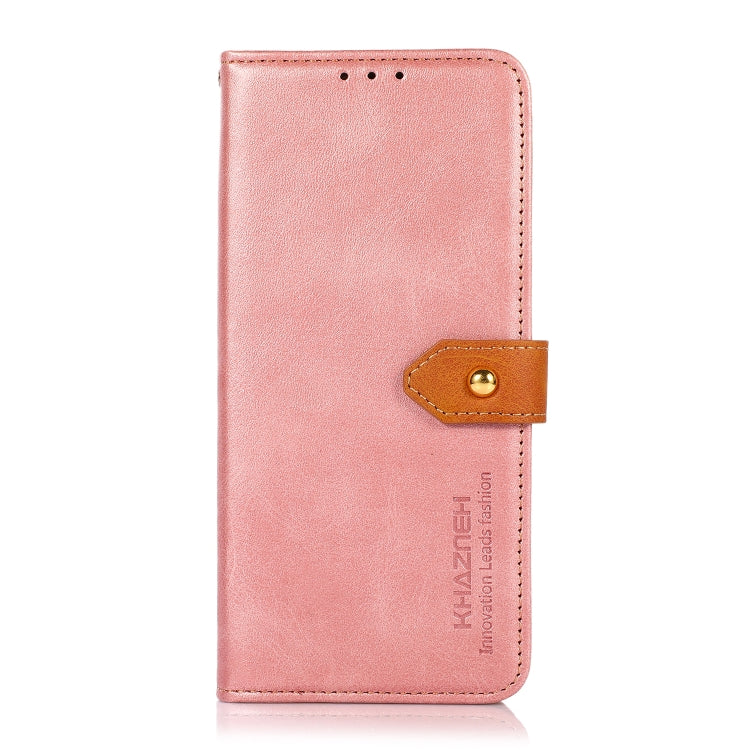 For Samsung Galaxy S25 Ultra 5G KHAZNEH Dual-color Cowhide Texture Flip Leather Phone Case(Rose Gold) - Galaxy S25 Ultra 5G Cases by PMC TechLife | Online Shopping South Africa | PMC TechLife | Buy Now Pay Later Mobicred