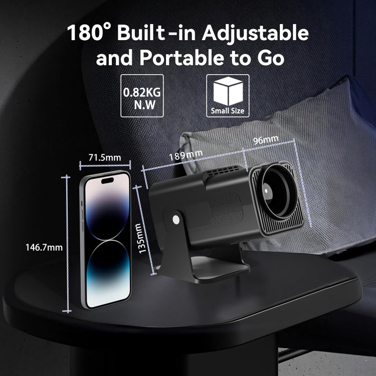 Y6S 4K Android 12.0 Portable Home HD Mini WiFi Projector(UK Plug) - Mini Projector by PMC TechLife | Online Shopping South Africa | PMC TechLife | Buy Now Pay Later Mobicred