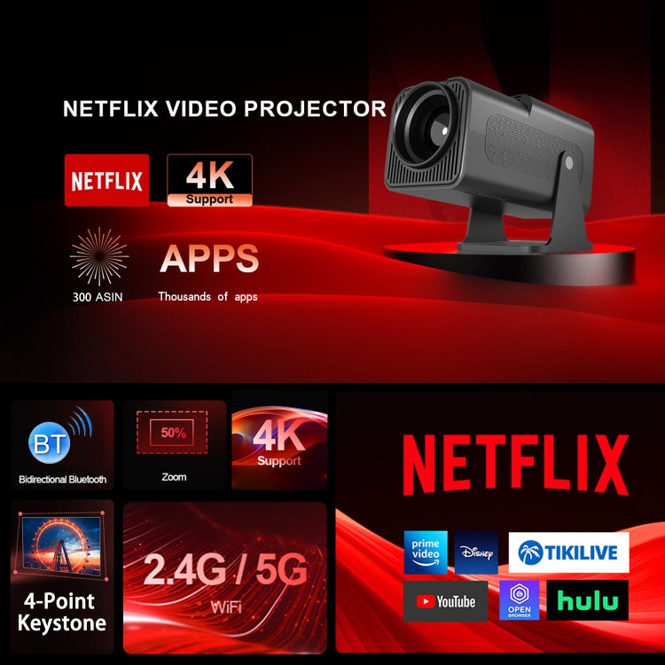 Y6S 4K Android 12.0 Portable Home HD Mini WiFi Projector(EU Plug) - Mini Projector by PMC TechLife | Online Shopping South Africa | PMC TechLife | Buy Now Pay Later Mobicred