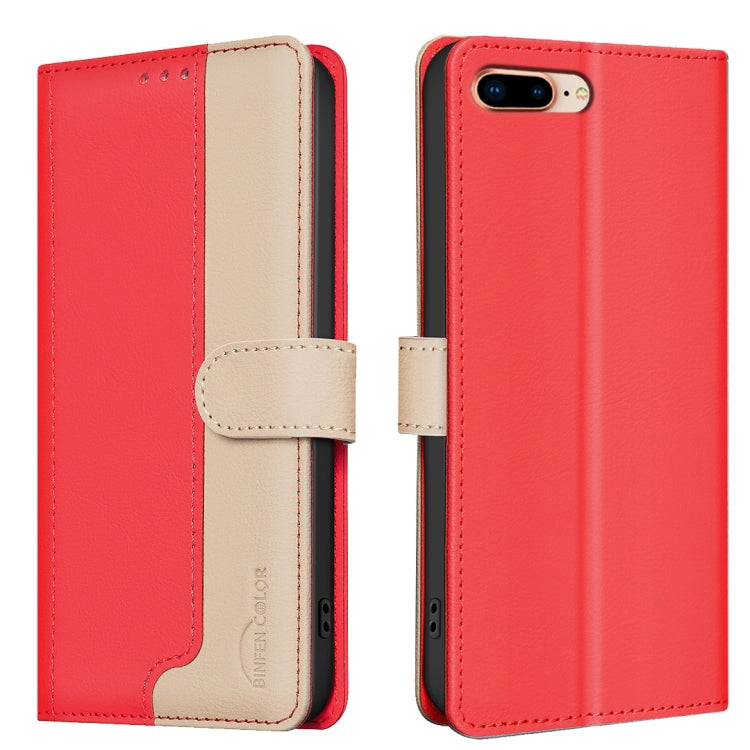 For iPhone SE 2024 Color Matching RFID Anti-theft Leather Phone Case(Red) - More iPhone Cases by PMC Jewellery | Online Shopping South Africa | PMC Jewellery | Buy Now Pay Later Mobicred