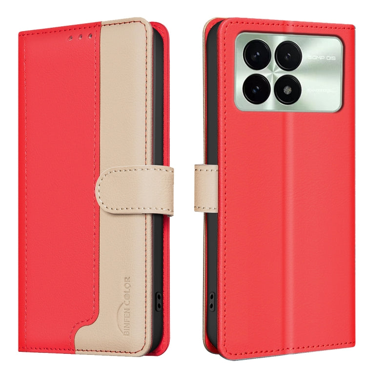 For Xiaomi Redmi K70 / K70 Pro Color Matching RFID Anti-theft Leather Phone Case(Red) - Xiaomi Cases by PMC Jewellery | Online Shopping South Africa | PMC Jewellery | Buy Now Pay Later Mobicred