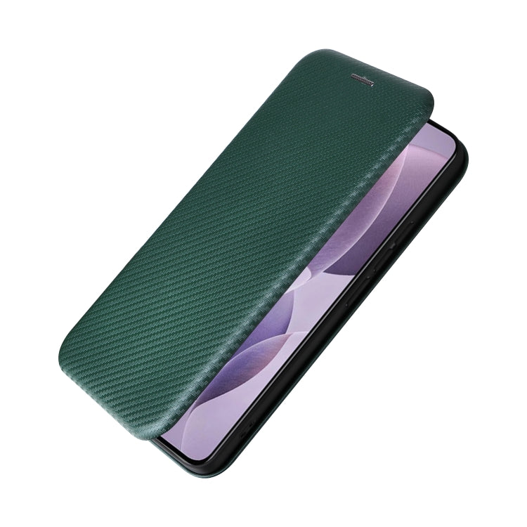 For Redmi K70 Carbon Fiber Texture Flip Leather Phone Case(Green) - K70 Cases by PMC Jewellery | Online Shopping South Africa | PMC Jewellery | Buy Now Pay Later Mobicred