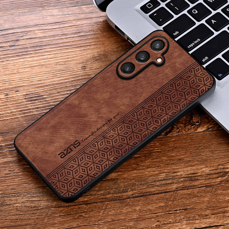 For Samsung Galaxy S24 FE 5G AZNS 3D Embossed Skin Feel Phone Case(Brown) - free shipping - PMC Jewellery - Order now!