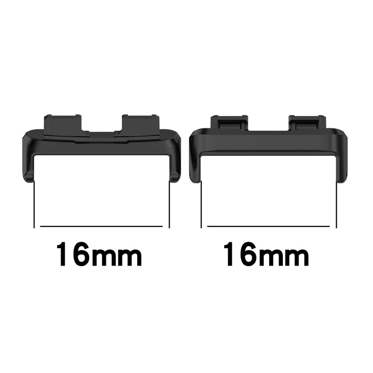 For Huawei Band 10 / 9 / 8 1 Pair Stainless Steel Metal Watch Band Connector(Black) - Other Accessories by PMc TechLife | Online Shopping South Africa | PMc TechLife | Buy Now Pay Later Mobicred