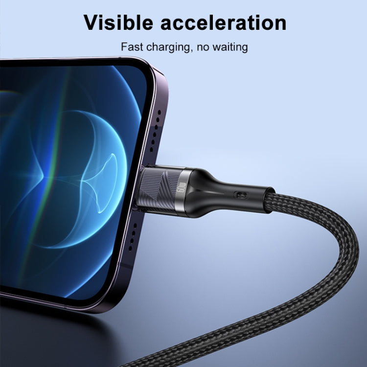 Yesido CA165C 60W USB + USB-C / Type-C to USB-C / Type-C 2 in 1 Fast Charging Data Cable, Length:1.2m(Black) - 2 in 1 Cable by Yesido | Online Shopping South Africa | PMC Jewellery | Buy Now Pay Later Mobicred