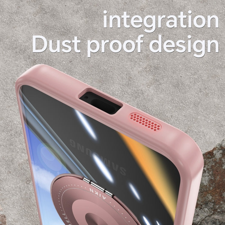 For Samsung Galaxy S25+ 5G 360 Holder MagSafe Acrylic Hybrid TPU Phone Case(Pink) - Galaxy S25+ 5G Cases by PMC TechLife | Online Shopping South Africa | PMC TechLife | Buy Now Pay Later Mobicred