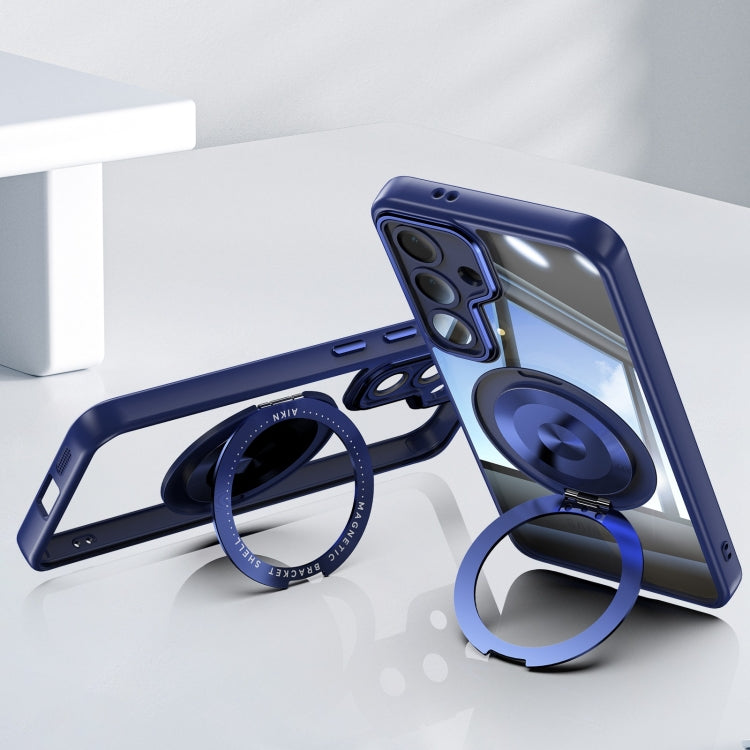 For Samsung Galaxy S25+ 5G 360 Holder MagSafe Acrylic Hybrid TPU Phone Case(Blue) - Galaxy S25+ 5G Cases by PMC TechLife | Online Shopping South Africa | PMC TechLife | Buy Now Pay Later Mobicred