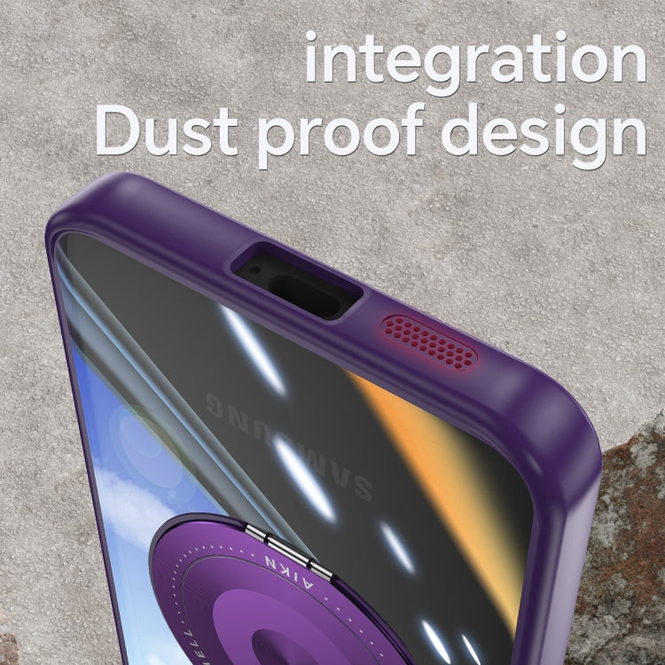 For Samsung Galaxy S25 5G 360 Holder MagSafe Acrylic Hybrid TPU Phone Case(Purple) - Galaxy S25 5G Cases by PMC TechLife | Online Shopping South Africa | PMC TechLife | Buy Now Pay Later Mobicred