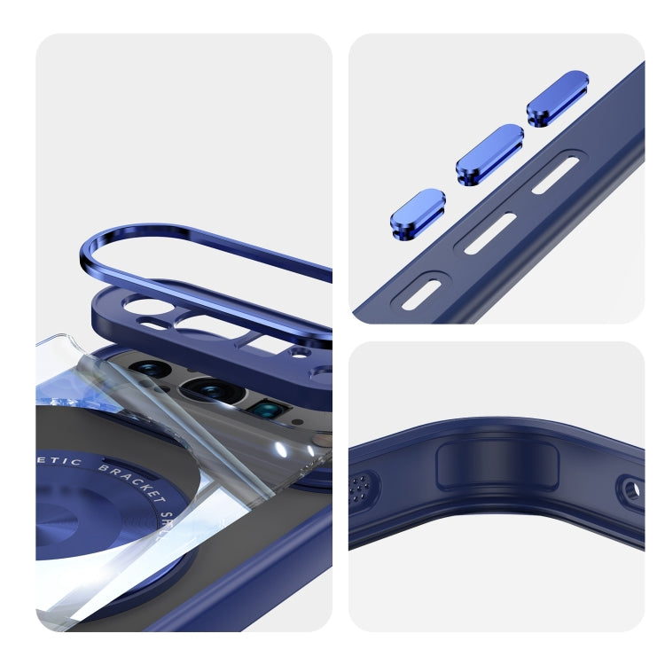 For Google Pixel 9 Pro XL 360 Holder Magsafe Acrylic Hybrid TPU Phone Case(Blue) - Google Cases by PMC TechLife | Online Shopping South Africa | PMC TechLife | Buy Now Pay Later Mobicred