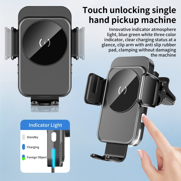 M7 Intelligent Sensing Fast Wireless Charging Car Holder(Black) - Wireless Charger Holders by PMC Jewellery | Online Shopping South Africa | PMC Jewellery | Buy Now Pay Later Mobicred