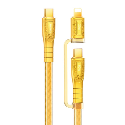 REMAX RC-C165 Prime 1.2m 60W Type-C to Type-C + 8 Pin Braided Fast Charging Cable(Gold) - 2 in 1 Cable by REMAX | Online Shopping South Africa | PMC Jewellery | Buy Now Pay Later Mobicred