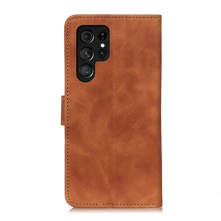 For Samsung Galaxy S25 Ultra 5G KHAZNEH Retro Texture Horizontal Flip Leather Phone Case(Brown) - Galaxy S25 Ultra 5G Cases by PMC Jewellery | Online Shopping South Africa | PMC Jewellery | Buy Now Pay Later Mobicred