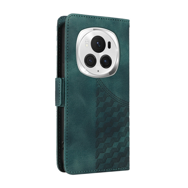 For Honor Magic6 Pro Embossed Rhombus Starry Leather Phone Case(Green) - Honor Cases by PMC Jewellery | Online Shopping South Africa | PMC Jewellery | Buy Now Pay Later Mobicred