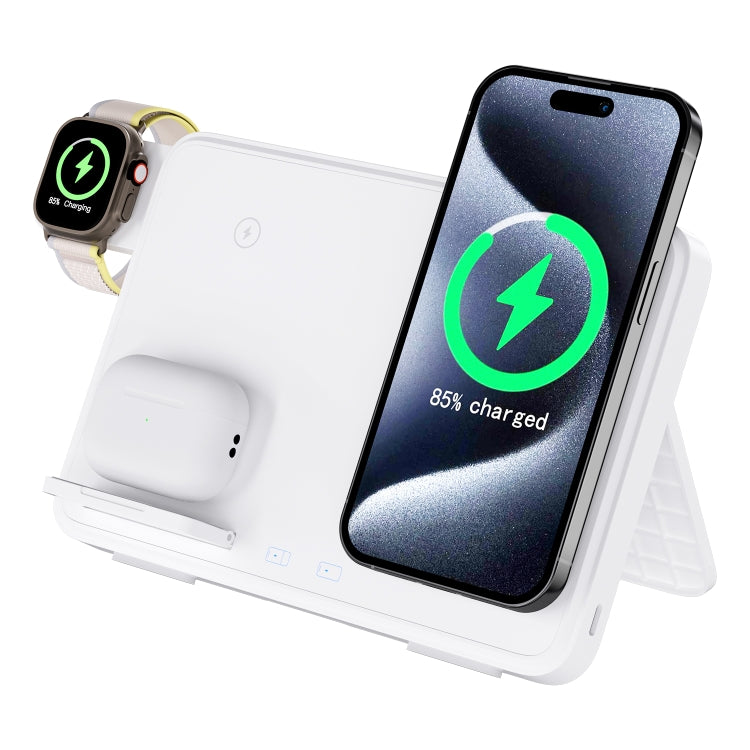 C30 15W 3 in 1 Magnetic Wireless Charger with Night Light(White) - Wireless Charger by PMC Jewellery | Online Shopping South Africa | PMC Jewellery | Buy Now Pay Later Mobicred