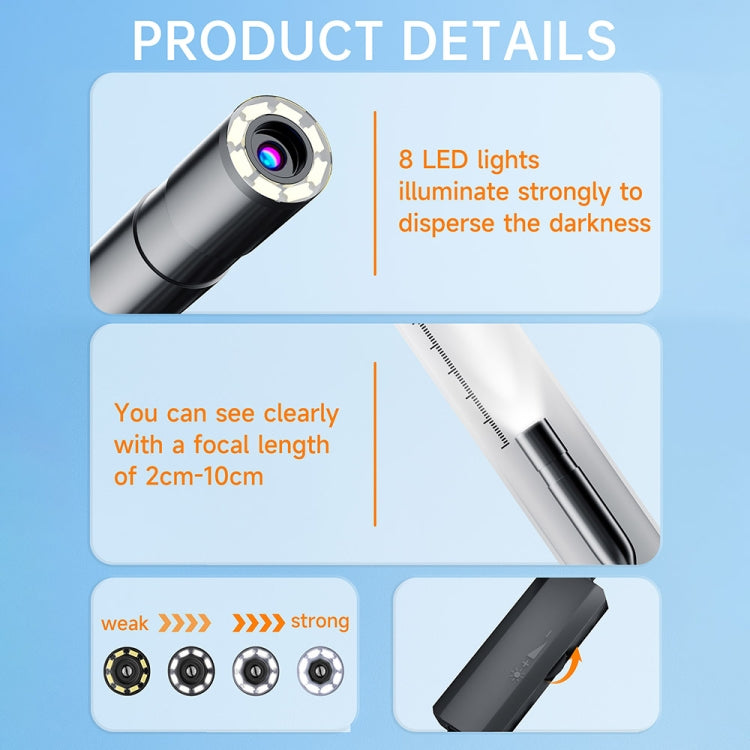 AN112 2 in 1 USB-C / Type-C + 8 Pin Interface 8mm HD Industry Endoscope, Length:1m Hard Tube -  by PMC TechLife | Online Shopping South Africa | PMC TechLife | Buy Now Pay Later Mobicred