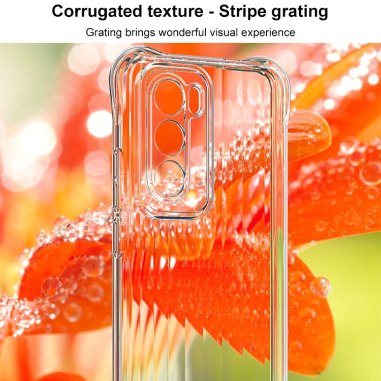 For OPPO Reno12 Global IMAK Corrugated Texture Airbag TPU Phone Case(Transparent Black) - Reno12 Cases by imak | Online Shopping South Africa | PMC Jewellery | Buy Now Pay Later Mobicred