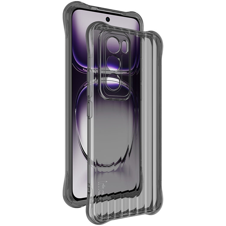 For OPPO Reno12 Pro Global IMAK Corrugated Texture Airbag TPU Phone Case(Transparent Black) - Reno12 Pro Cases by imak | Online Shopping South Africa | PMC Jewellery | Buy Now Pay Later Mobicred