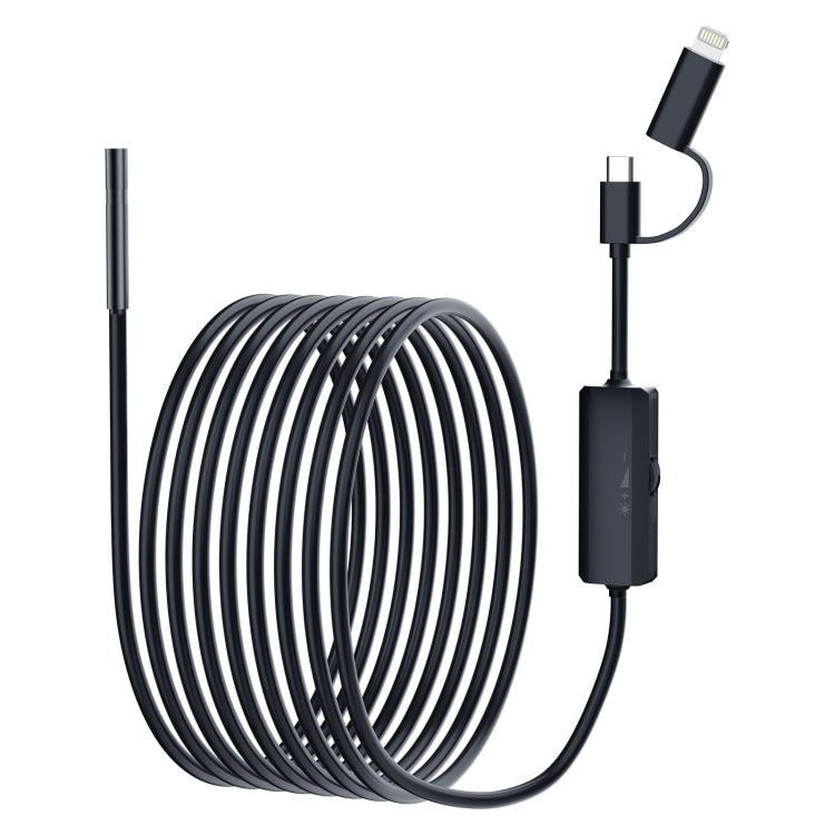 AN112 2 in 1 USB-C / Type-C + 8 Pin Interface 5.5mm HD Industry Endoscope, Length:10m Hard Tube -  by PMC TechLife | Online Shopping South Africa | PMC TechLife | Buy Now Pay Later Mobicred